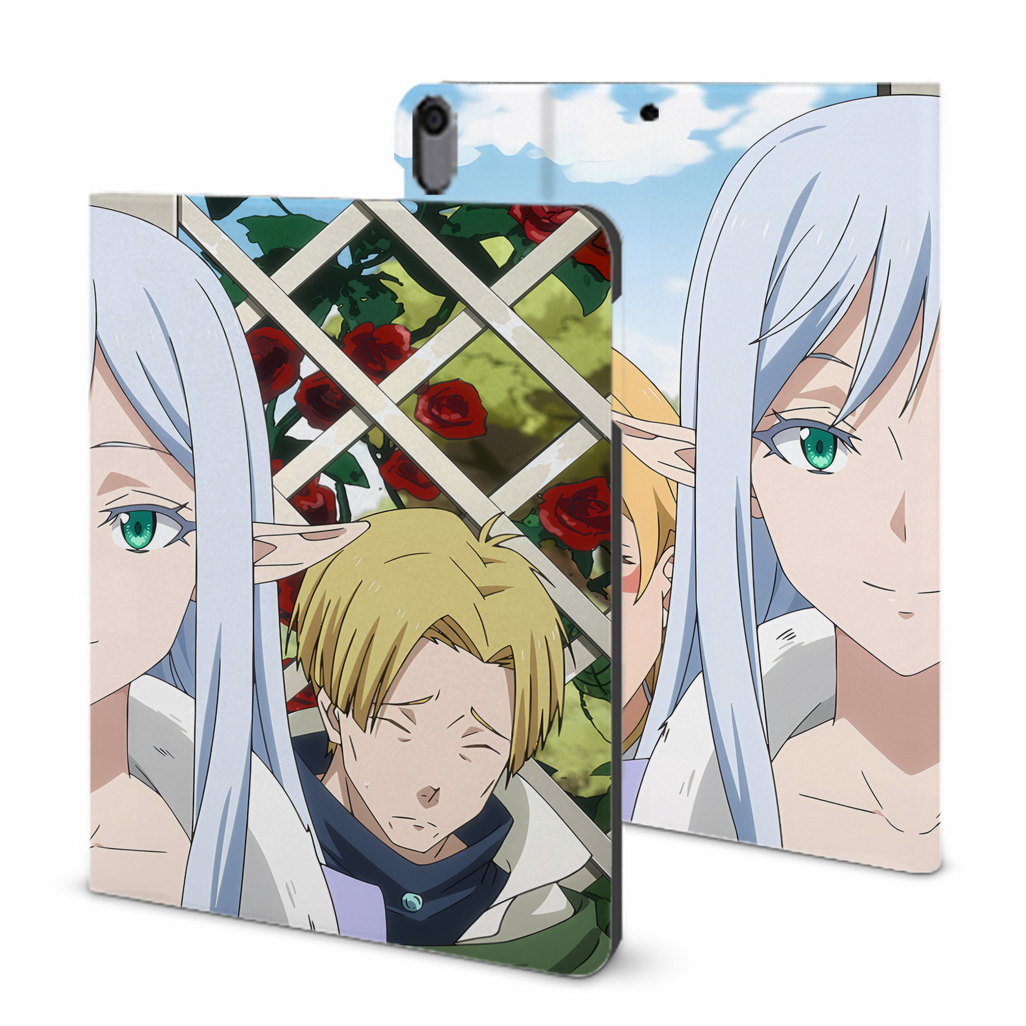 （画像用） 転スラ Regarding Reincarnated to Slime IPad ケース ブック型 PUレザー TPU 耐衝撃 軽量 薄型 ペン収納なし 全面保護 IPad 各モデル対応
